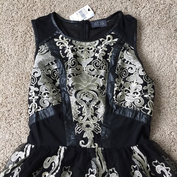 NWT Brocade Dress with Sheer Accents - Picture 2 of 5